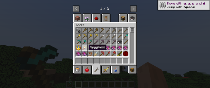 Player in the tools tab
